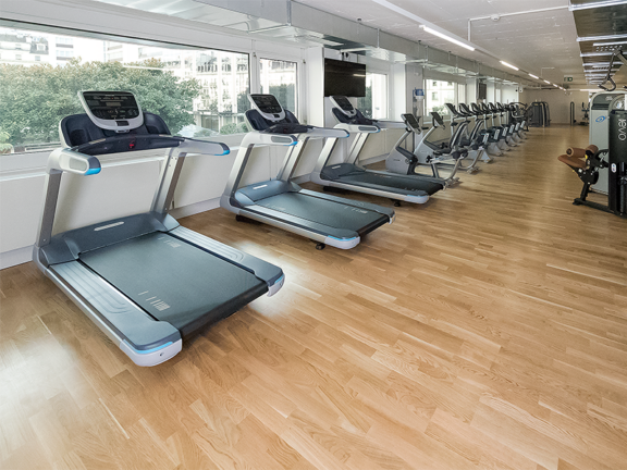 Ausdauerbereich mit Laufbändern und Fahrrädern im ACTIV FITNESS Studio Geneva Cygnes